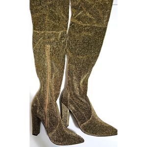 Shimmering Gold Women's Heeled Boots